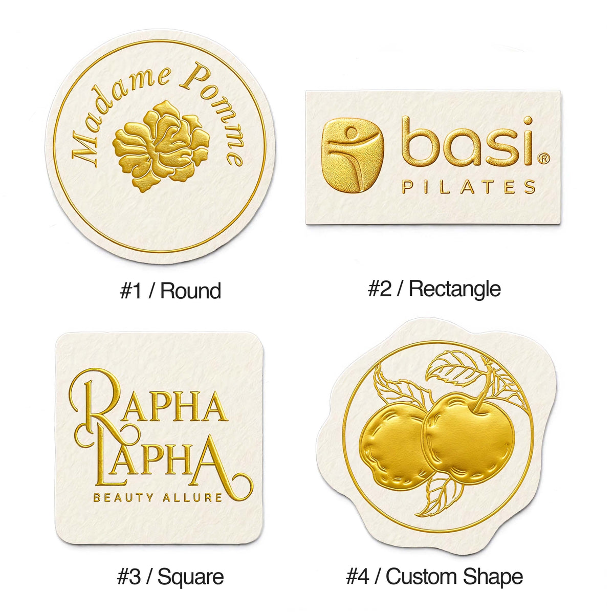 Luxury Embossed Foil Stamped Textured Stickers - Premium Gold Foil Labelssku311