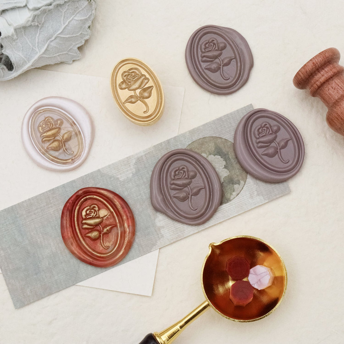 Stamprints Carimbo de Sinete de Lacre Rosa em Relevo 3D 3