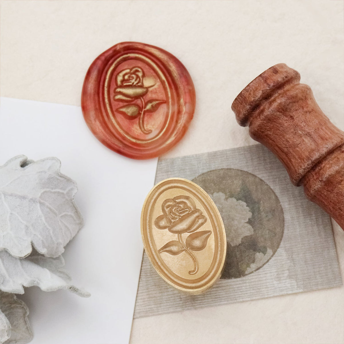 Stamprints Carimbo de Sinete de Lacre Rosa em Relevo 3D 5