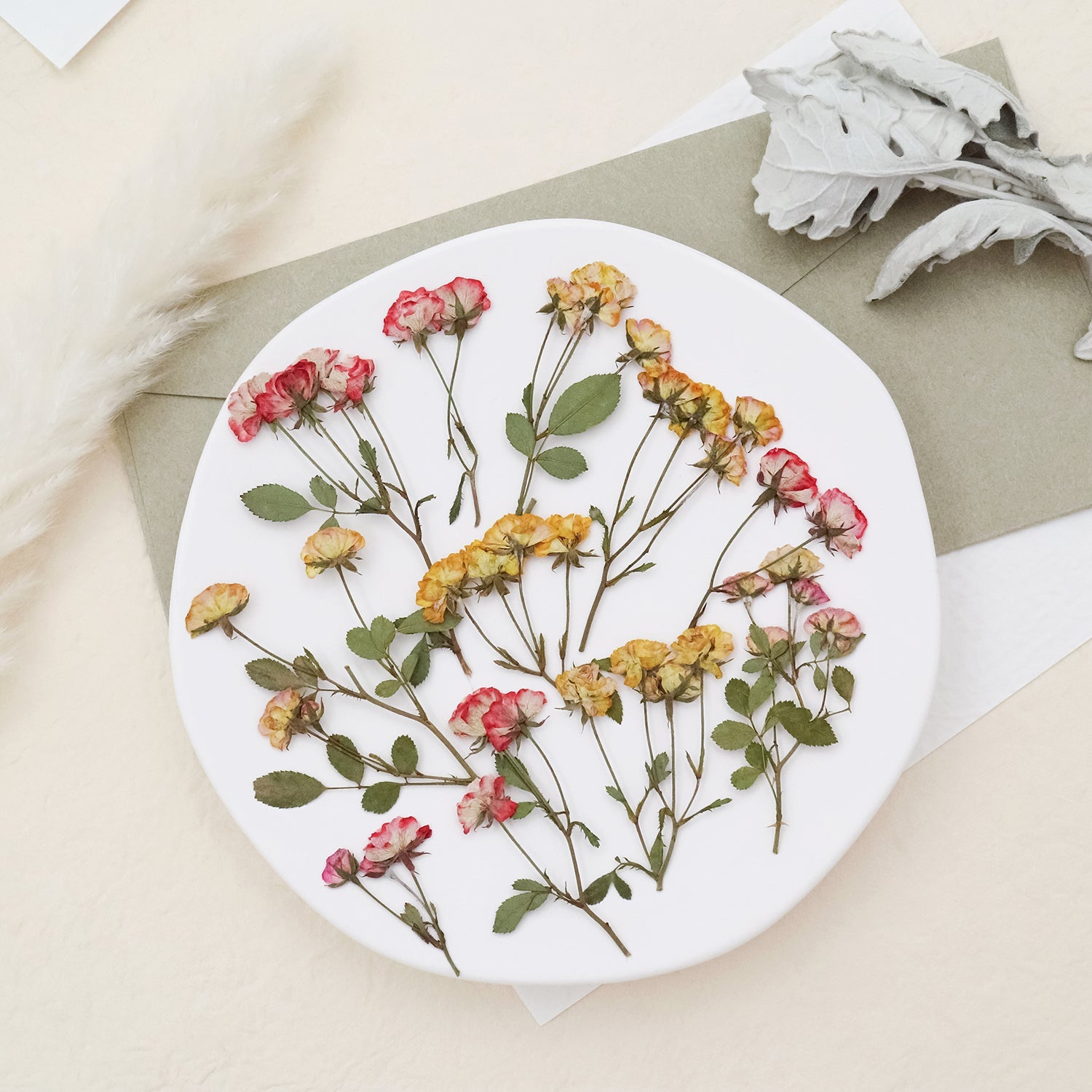 Stamprints Dried Pressed Spray Roses-3