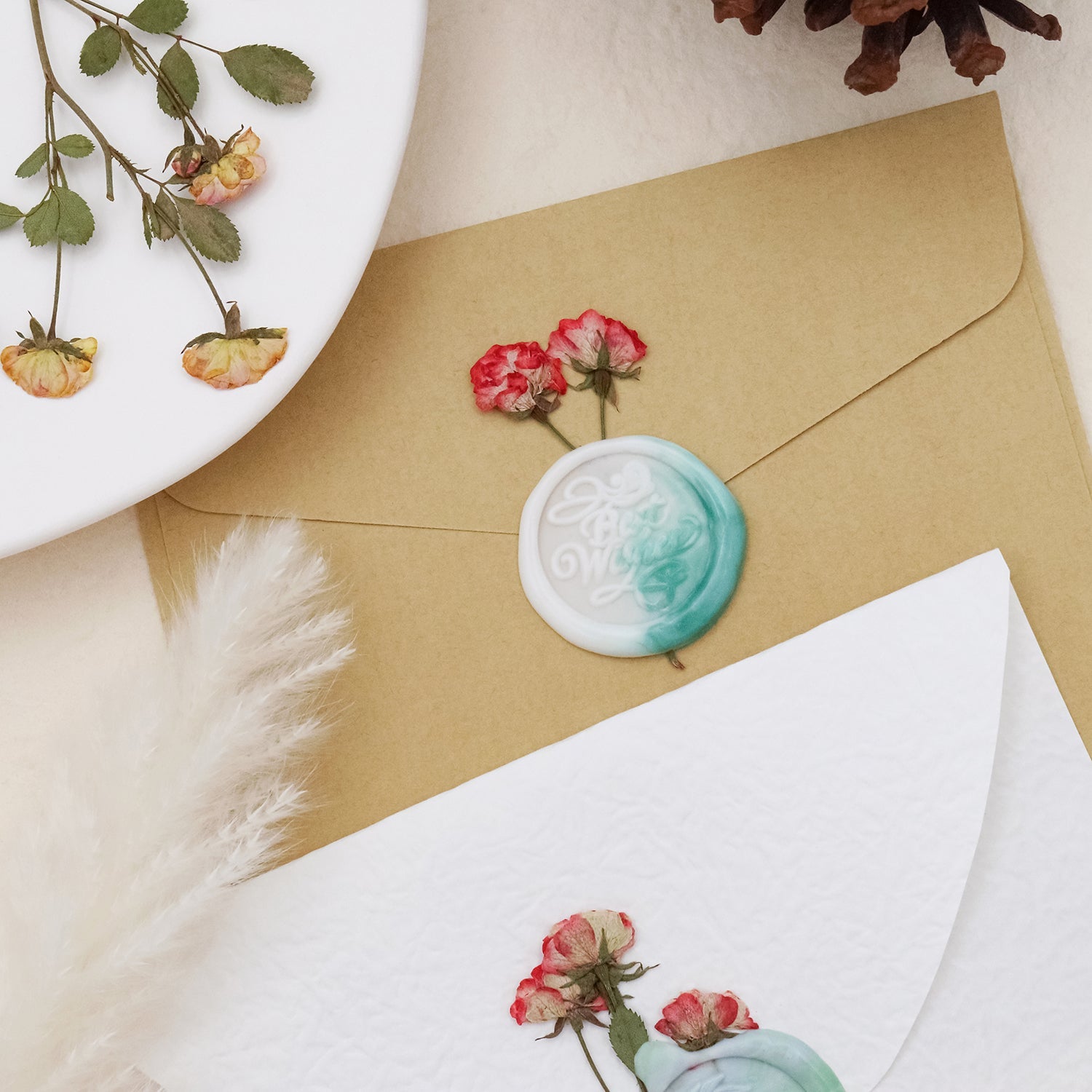 Stamprints Dried Pressed Spray Roses-4