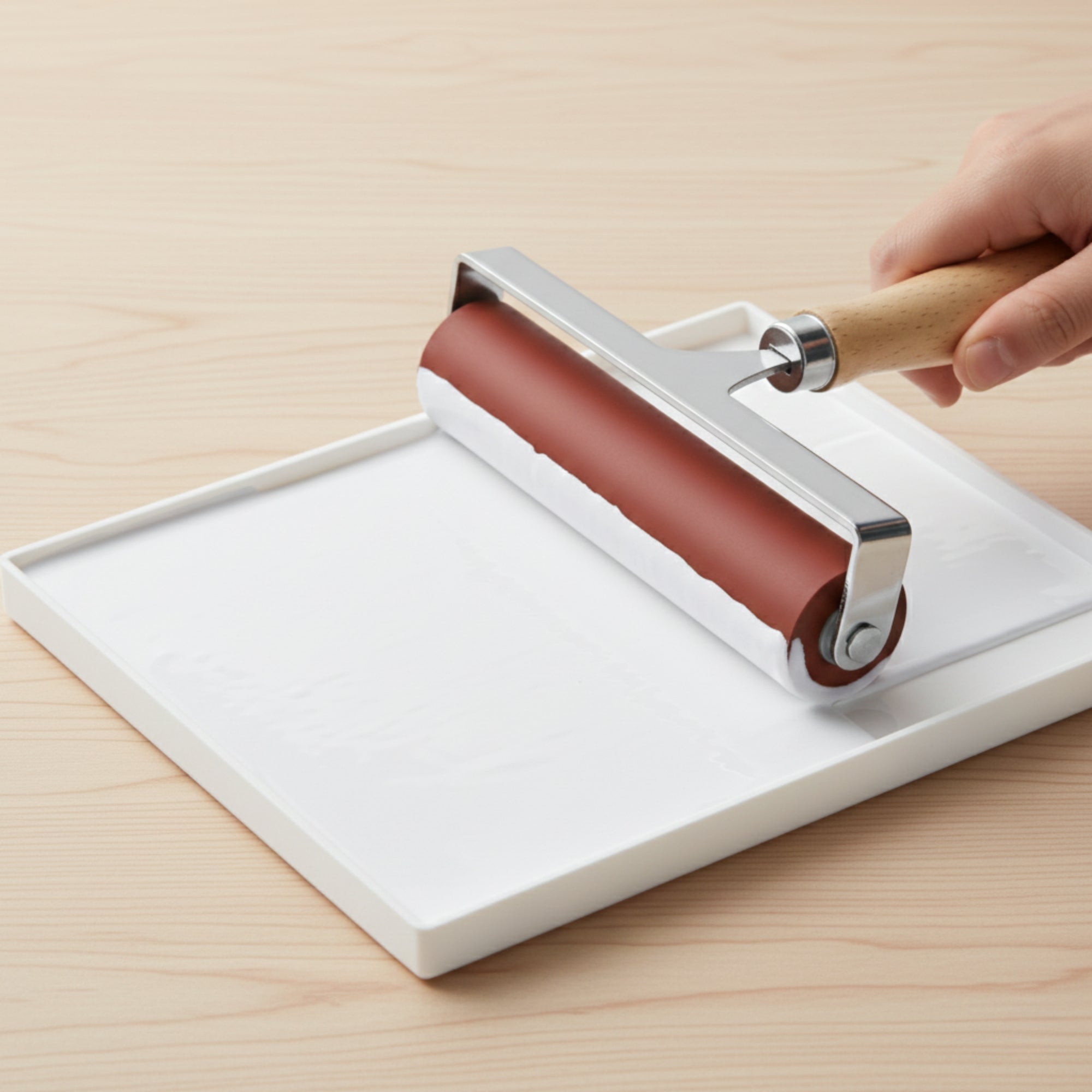 White Inking Tray - Durable Mixing Plate for Printmaking & Stamping9